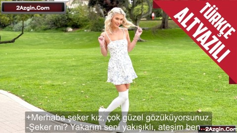 Yolda Gördüğü Sarışın Şeker Kız Tatlı Değil Ateş Olduğunu Tıraşlı Amıyla Gösterdi