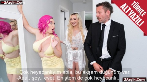 Saftirik Kız Kardeşinin Düğününden Önce Enişteyle Sikişen Mor Saçlı Kaşar Abla