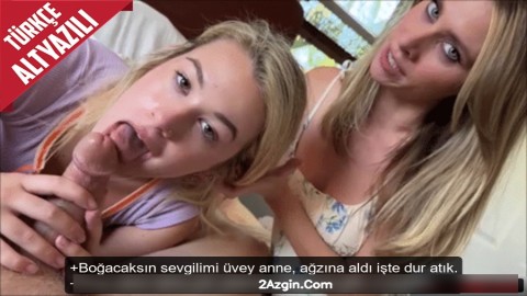 Üvey Oğlunu İlk Kez Eve Getirdiği Kıza Sakso Çektiren Heyecanlı Kadın